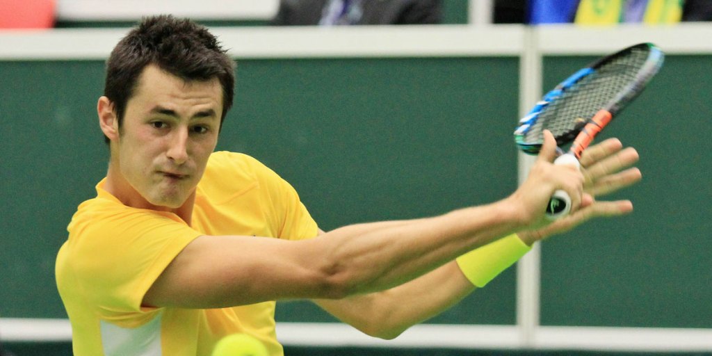 Bernard Tomic in Australian colours in March. 