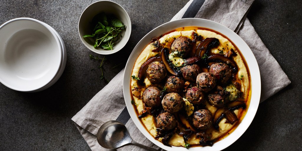 Thumbnail for Veal and pork meatballs with polenta