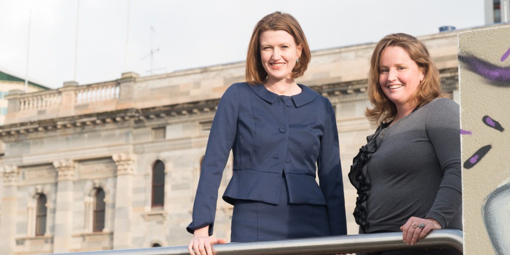 DemocracyCo co-CEOs Emma Lawson and Emily Jenke. Photo: Nat Rogers / InDaily.