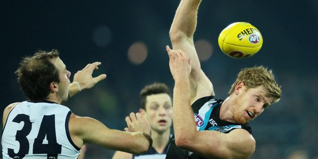 Lobbe in action against the Cats.