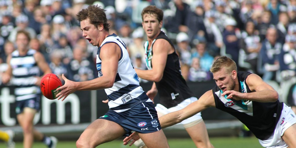 Daniel Menzel in action for Geelong in 2011. He returns tonight after four years and four knee reconstructions.