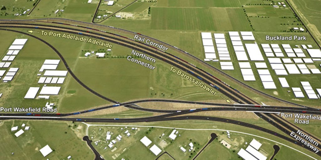 A State Government concept drawing of the intersection of the Northern Connector with the Northern Expressway.
