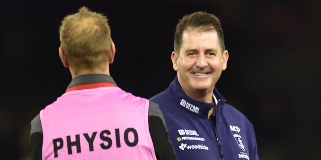 Under AFL rules Fremantle coach Ross Lyon is able to rest players to manage fatigue or injuries.