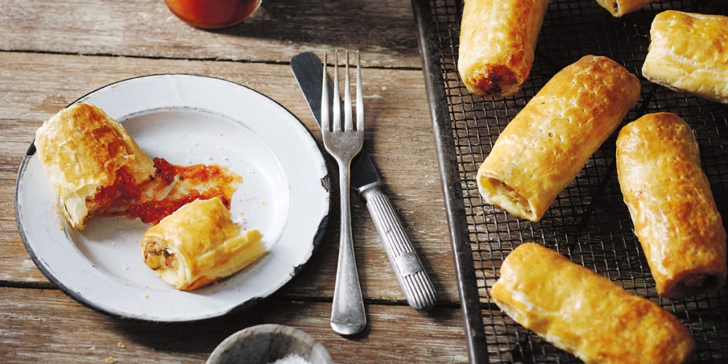 Thumbnail for Chicken and feta sausage rolls