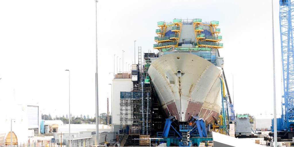 An Air Warfare Destroyer under construction at ASC. Photo: Nat Rogers/InDaily