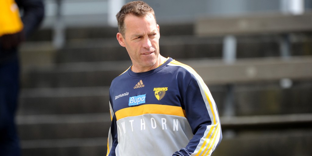 Watching like a Hawk: Clarkson at training this week.