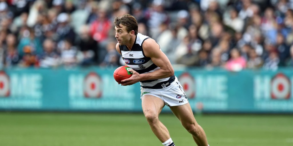 Geelong veteran Corey Enright in action against Adelaide last weekend.