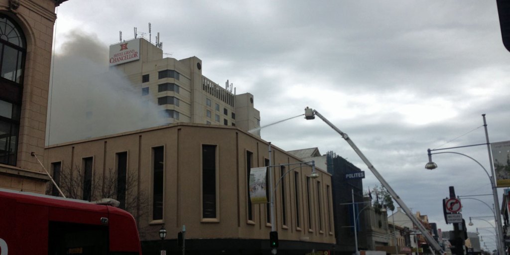 Thumbnail for Firefighters contain blaze near hotel