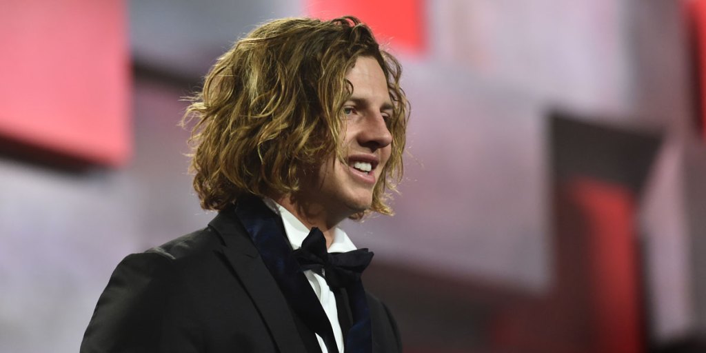 Nat Fyfe after winning the Brownlow Medal. AAP image