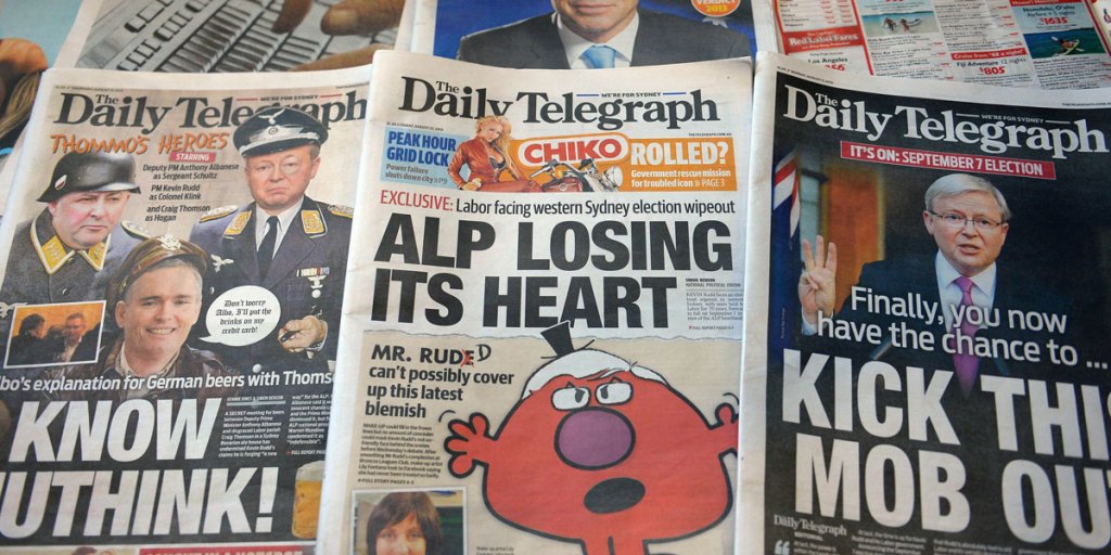 Some of the Murdoch press coverage during Tony Abbott's successful election campaign in 2013. AAP image