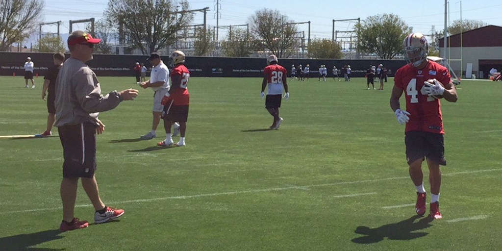 Jarryd Hayne (#44) at training with the San Francisco 49ers.