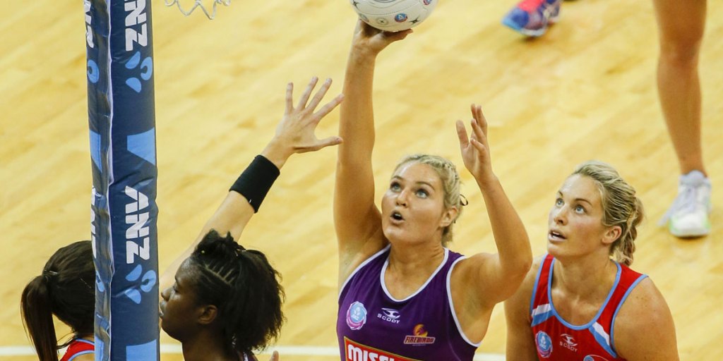 Gretel Tippett taking a shot for goal. AAP image