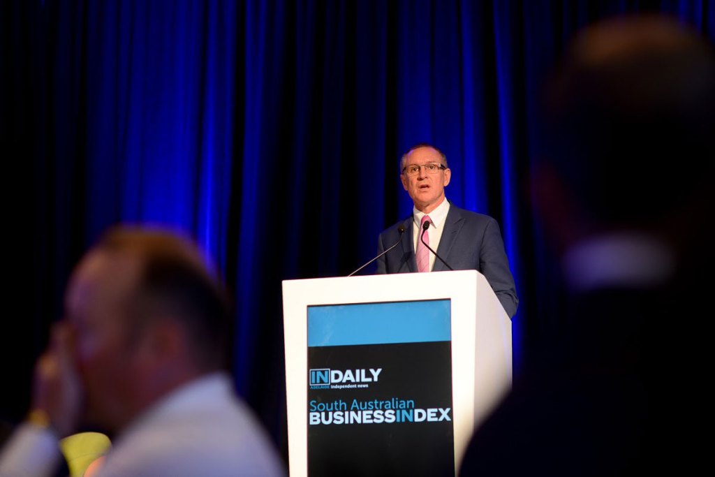 Premier Jay Weatherill addresses the InDaily SA Business Index Top 100 launch.