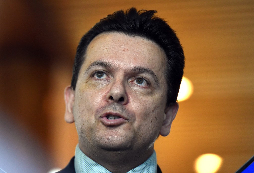 Nick Xenophon: “I think we’ll be running on not a shoestring budget, but a dental floss budget,”
AAP Image/Mick Tsikas