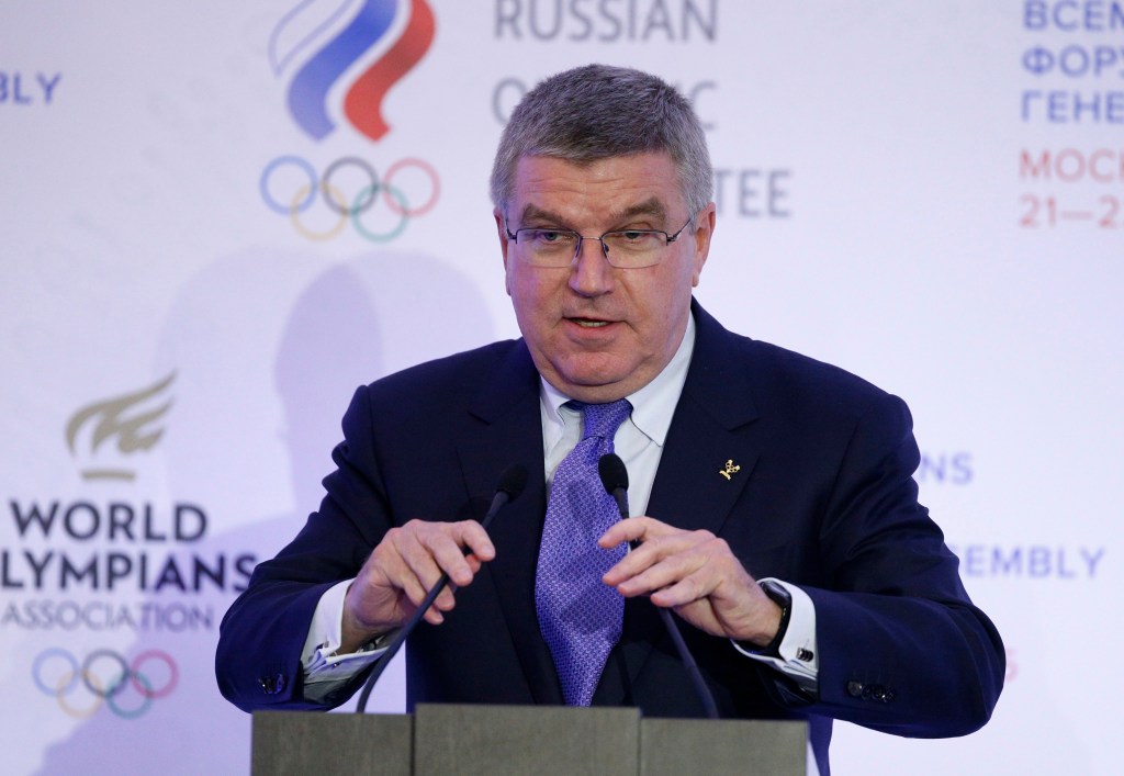 epa04986982 International Olympic Committee (IOC) President Thomas Bach  EPA/ALEXANDER ZEMLIANICHENKO