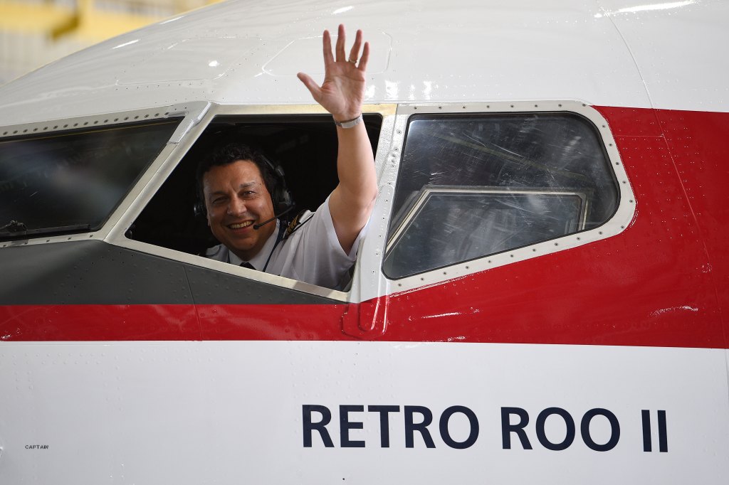 All aboard the Retro Roo to celebrate the airline's 95th anniversary celebrations.