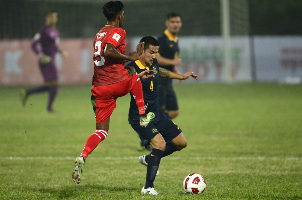 Thumbnail for Cahill hat-trick leads Socceroos to victory
