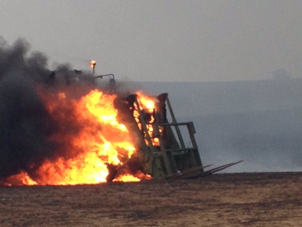 A farm blaze 100 metres from a Tarlee home. Photo: Twitter
