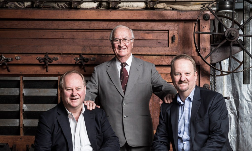Simon, John and Alister Haigh are third- and fourth-generation owners of South Australian family business Haigh's Chocolates. Photo: supplied