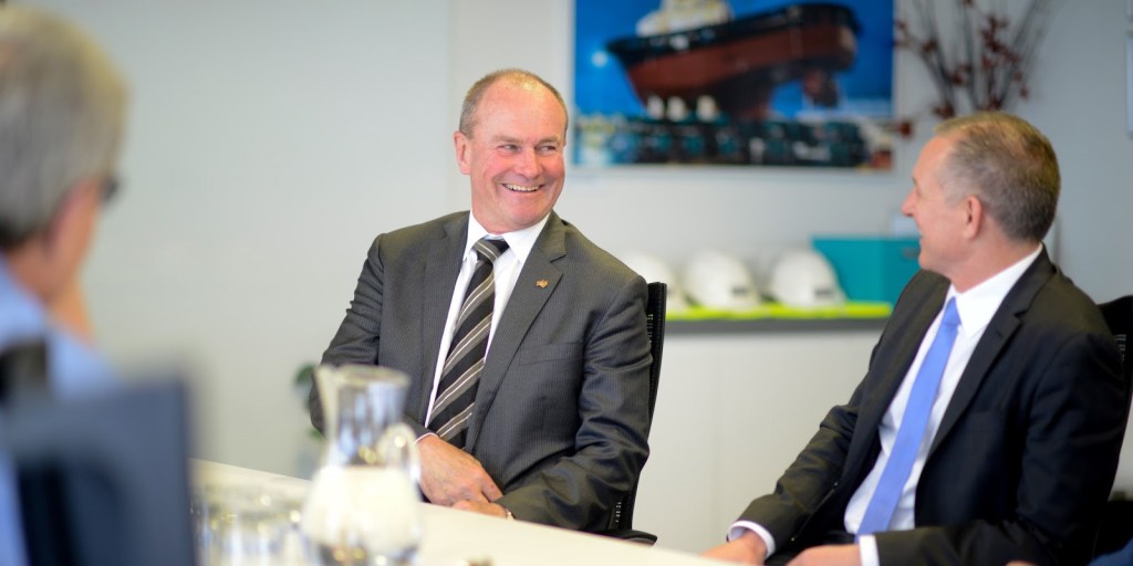 Martin Hamilton-Smith and Jay Weatherill share a chuckle.