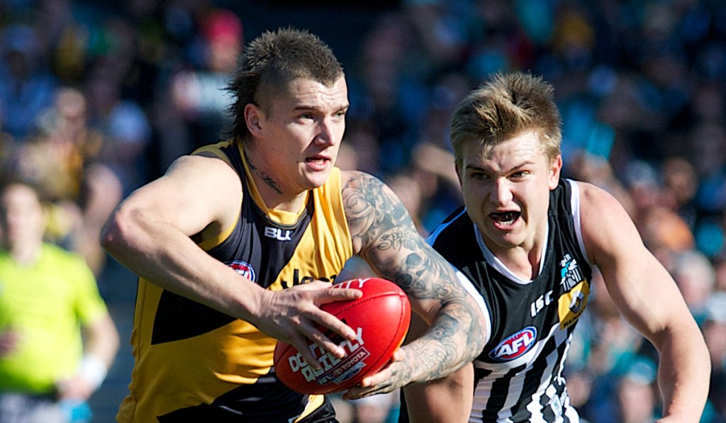 Dustin Martin (left). Photo: Michael Errey/InDaily