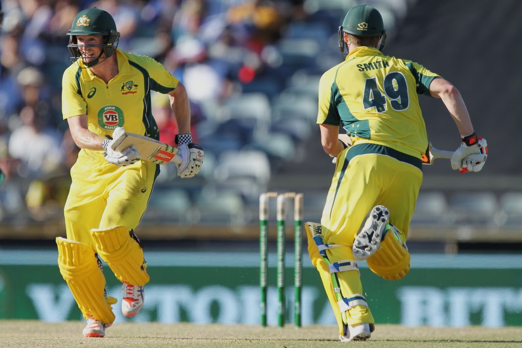 Bailey and Smith charge towards match-saving twin tons. Photo: Richard Wainwright, AAP.