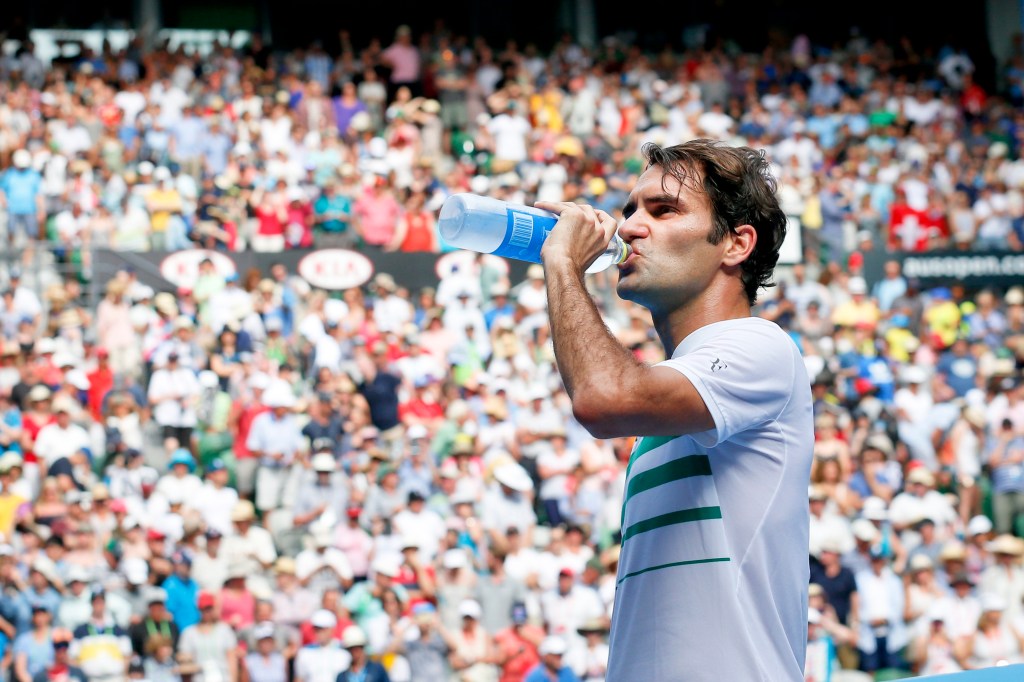 Roger Federer during his quarter finals match against Tomas Berdych.