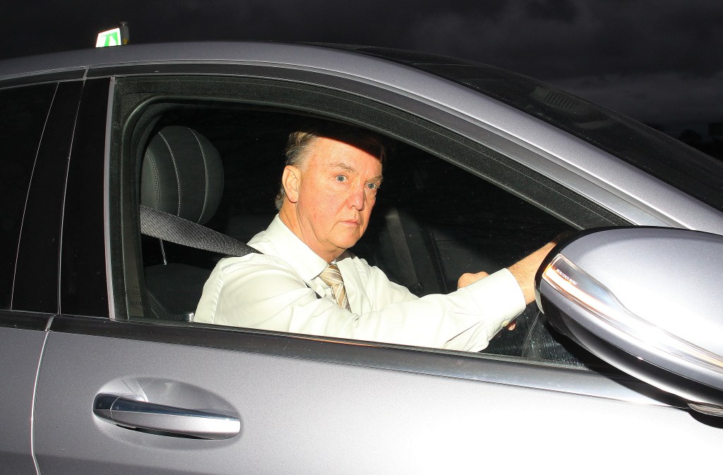Manchester United manager Louis van Gaal leaves the Carrington Training Complex this week.