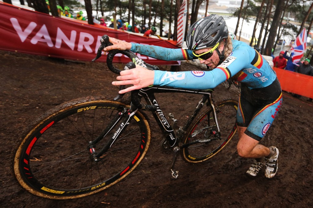 Femke Van Den Driessche competing in the women's Under 23 race at the 2016 cyclo-cross World Championships. Photo: TIM VAN WICHELEN, EPA.