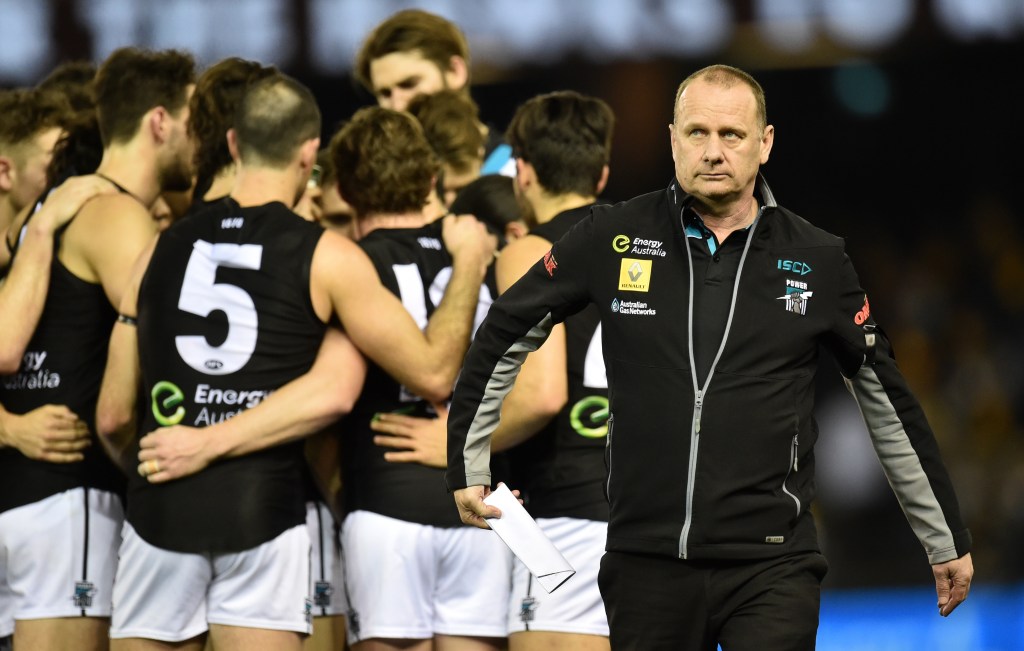 Port Adelaide coach Ken Hinkley. Photo: Julian Smith, AAP.