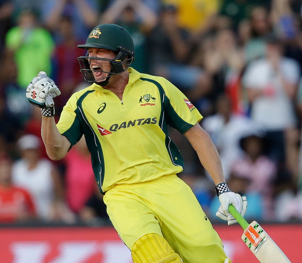 James Faulkner reacts after winning the second T20 cricket match against South Africa. Photo: Themba Hadebe, AP.