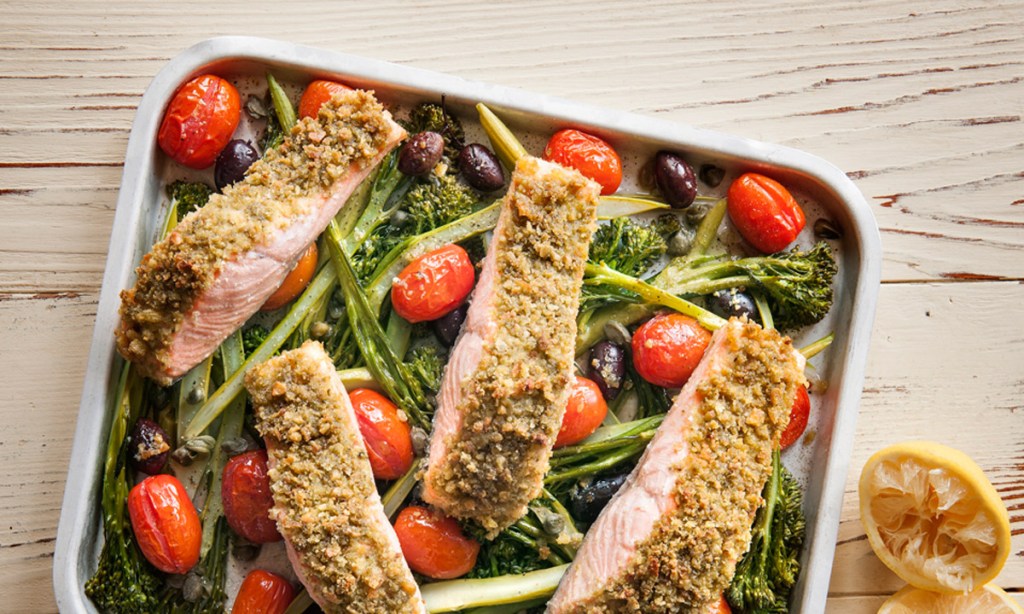 Thumbnail for Salmon with pesto breadcrumbs