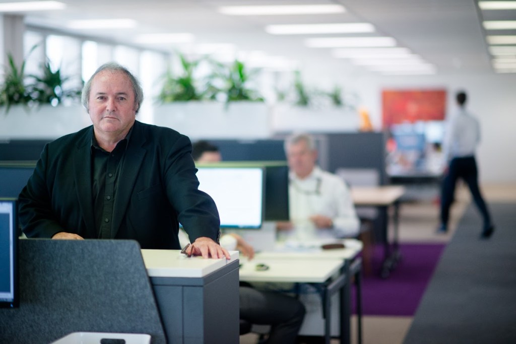 Kim Winter-Dewhirst in the open-plan 16th-floor offices of Premier and Cabinet. Photo: Nat Rogers/InDaily