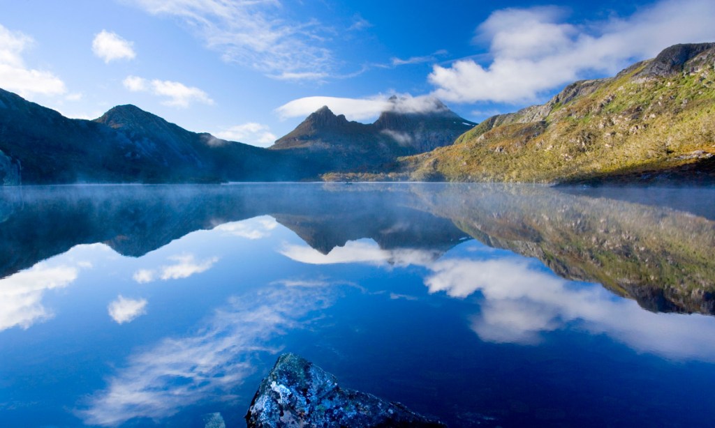 Dove Lake in front of massive Cradle Mountain. Photo: Mary Evans Picture Library