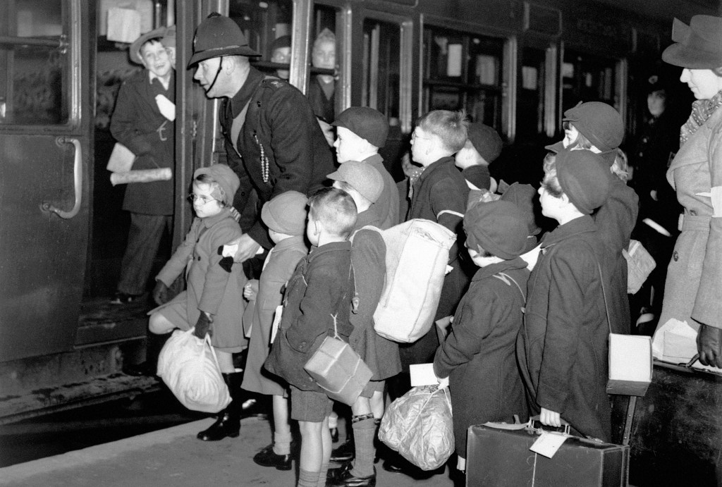 London schoolchildren set for evacuation to Devon during World War II. The War Generation understands the importance of collectivity. Photo: PA Archive.