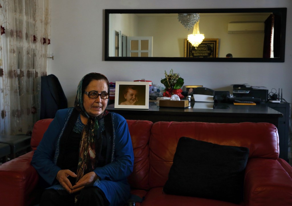 Ibtissam Berri, who was taking her grandchildren Noah and Lahela al-Amin to school when several men attacked her and kidnapped the children from the street. Photo: AP/Bilal Hussein)