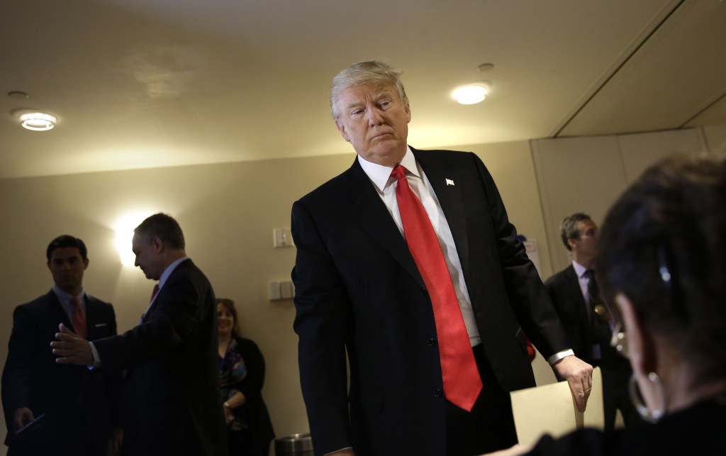 Republican presidential candidate Donald Trump votes in New York. Photo: AP/Seth Wenig