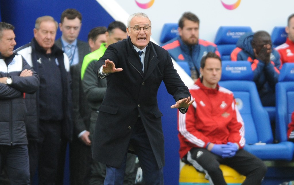 Leicester manager Claudio Ranieri during the weekend's win against Swansea City. Photo: Rui Vieira, AP.