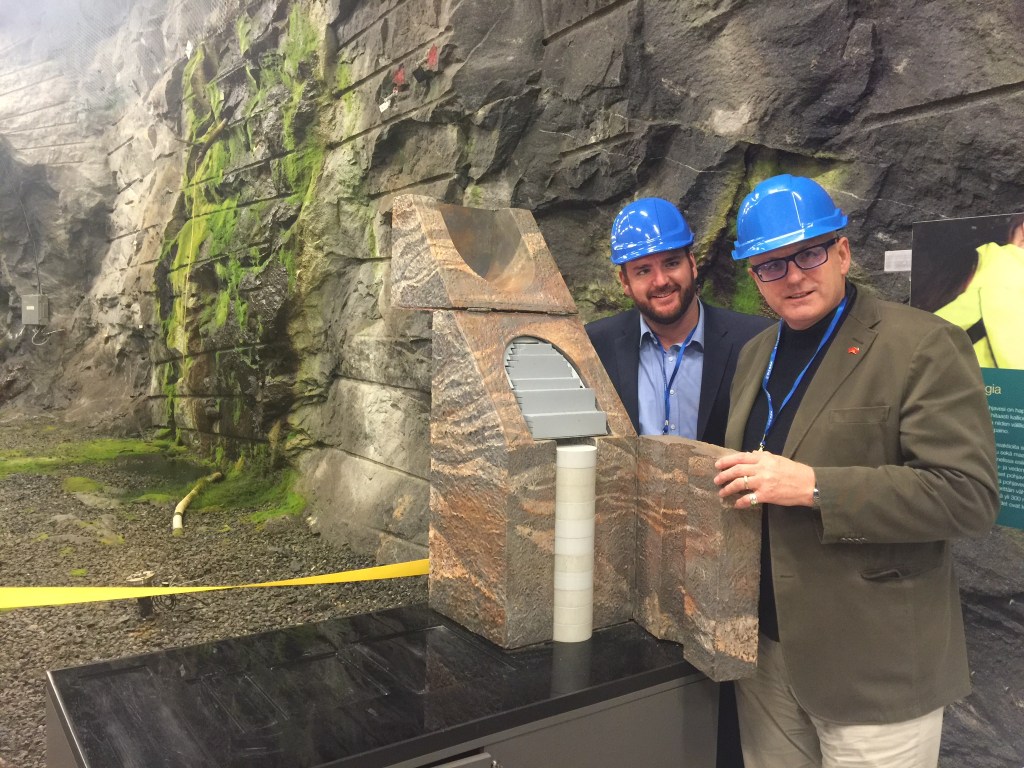 Committee for Adelaide's Matt Clemow and Business SA's Nigel McBride at a nuclear repository in Finland during their recent European delegation.