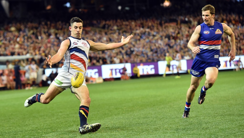 Coach Don Pyke isn't expecting repercussions from the Crows' Elimination Final win over the Bulldogs, but he does expect Taylor Walker - here setting up the match-winner - to return to the form he showed in that game.  Photo: Julian Smith, AAP.