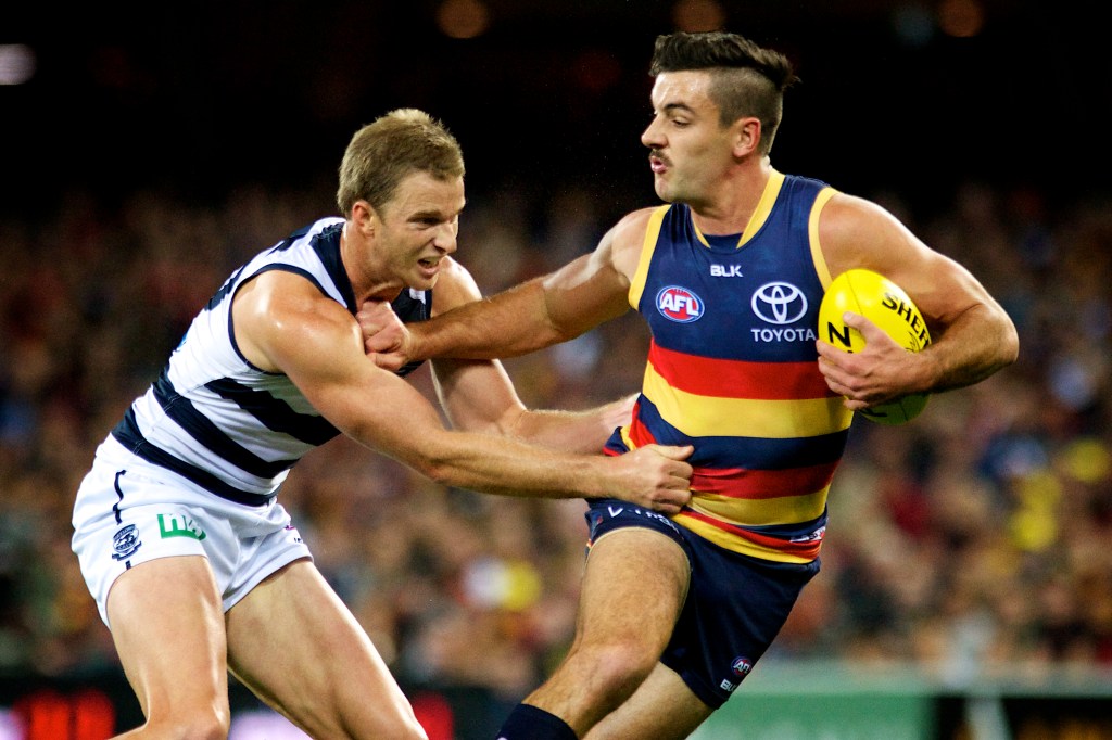 Walker kicked two first-quarter goals on Friday but had little influence thereafter. Photo: Michael Errey, InDaily.