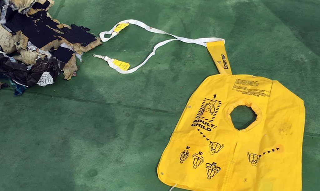 A life vest from EgyptAir flight 804. Photo: AP