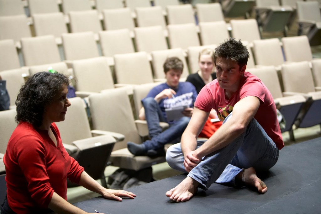 Rosalba Clemente takes an acting class in the Matthew Flinders Theatre