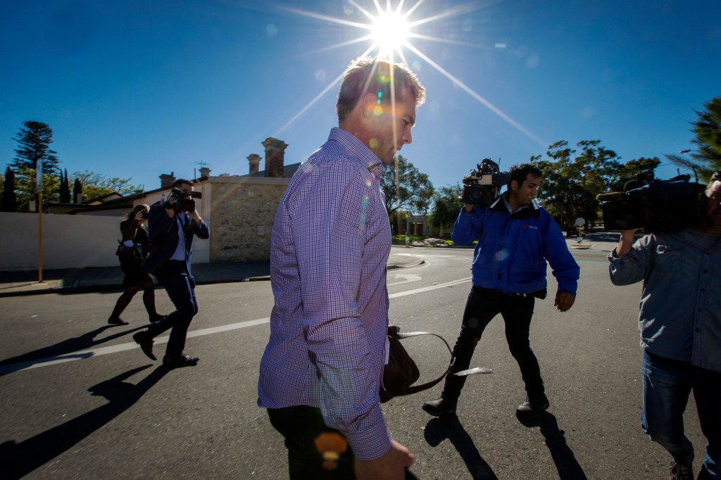 Former West Coast captain Ben Cousins leaving the Fremantle Justice Complex last year. Photo: Ross Swanborough, AAP.