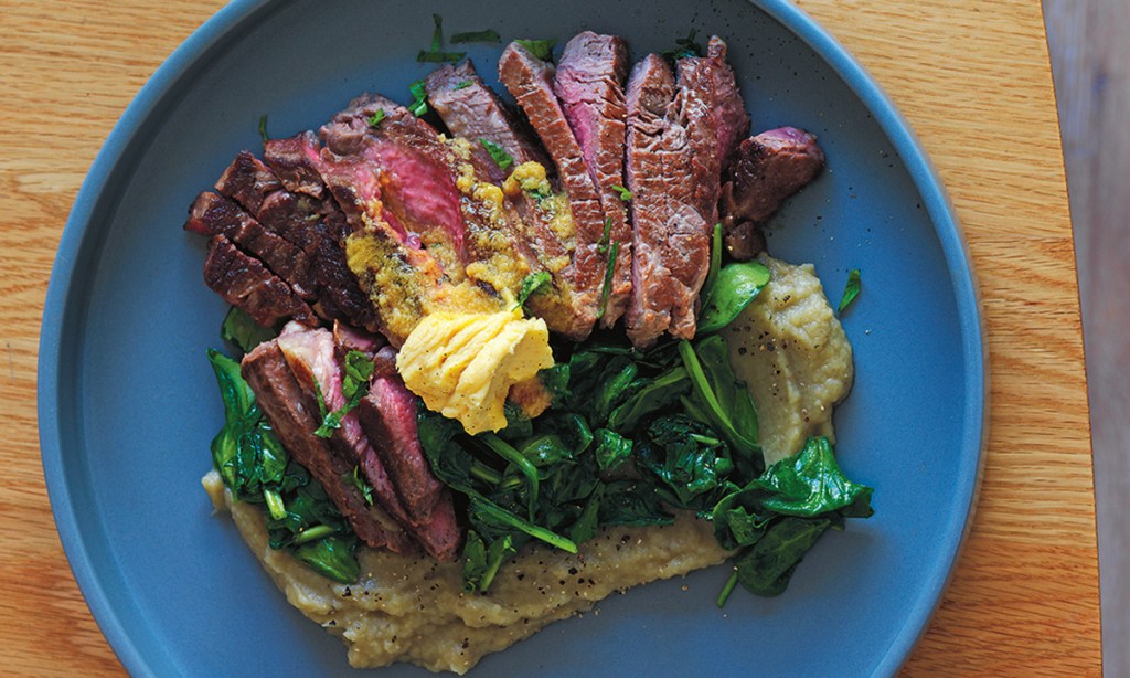 Thumbnail for Scotch fillet with eggplant purée and miso butter