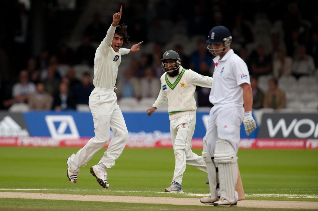 Pakistan's Mohammad Amir successfully appealing for the wicket of Kevin Pietersen at Lord's in 2010. Subsequent match-fixing revelations saw Amir suspended until this week - and Pietersen doesn't want to see him return. Photo: Gareth Copley, PA Wire. 