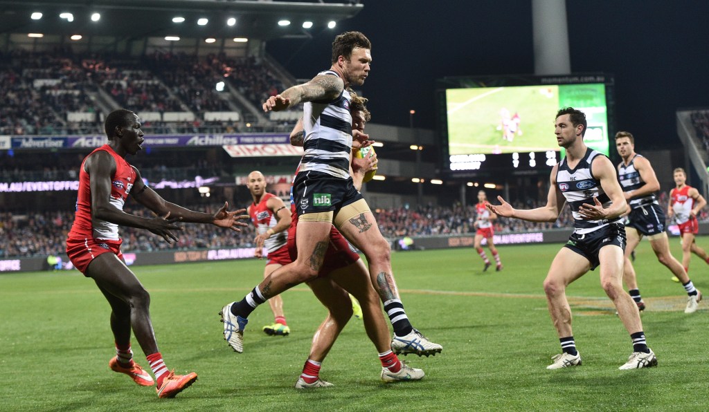 Mitch Clark has been dropped after one game back in the senior side after an indifferent showing against Sydney last week. Photo: Julian Smith, AAP.