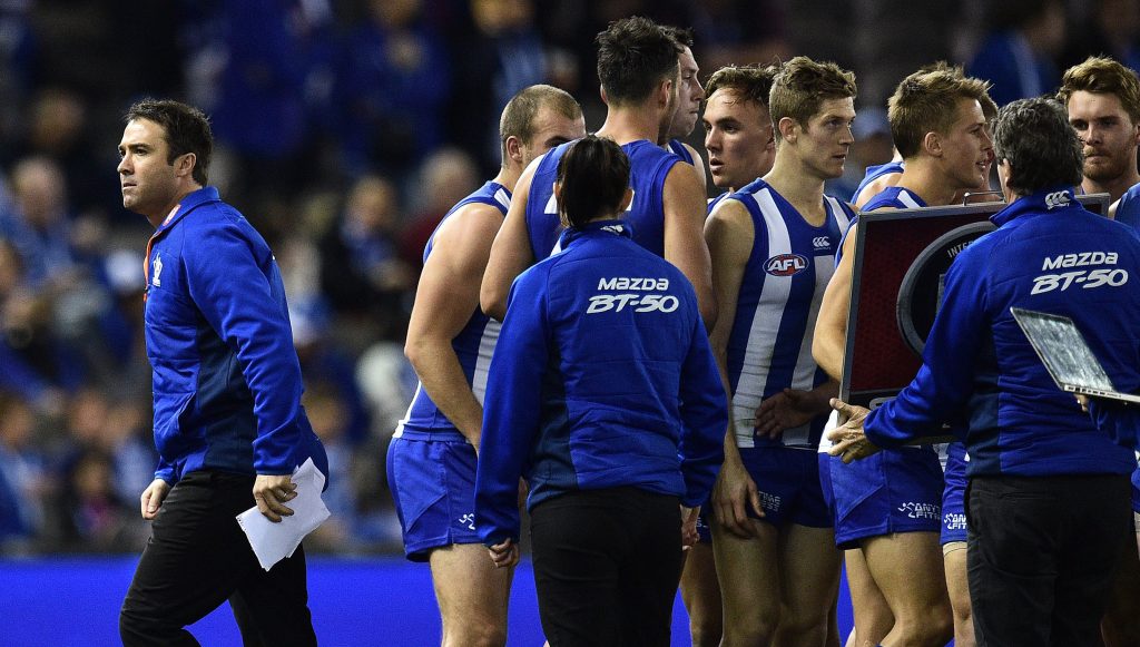 Brad Scott has plenty of challenges with his underperforming side, but he insists there is plenty to work with as well. Photo: Julian Smith, AAP.