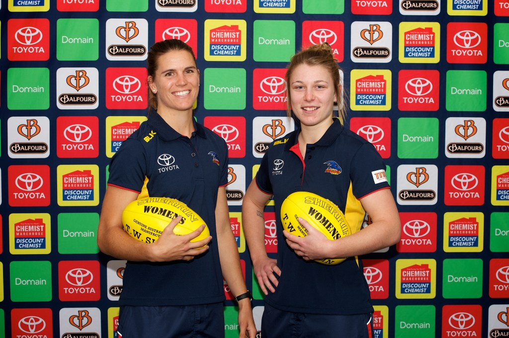 New Crows Chelsea Randall and Kellie Gibson. Photo: Michael Errey, InDaily.
