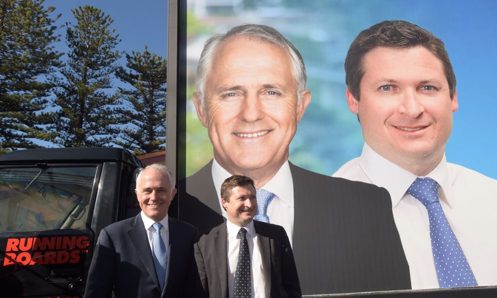 Matt Williams campaigning with PM Malcolm Turnbull  in Hindmarsh in the lead-up to the election. Photo: AAP